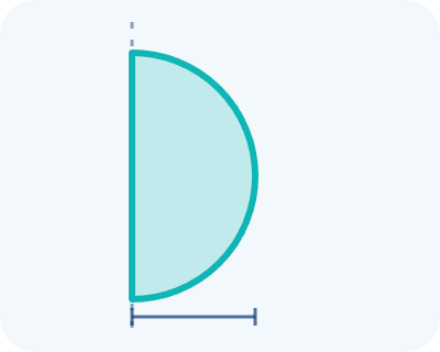 Moderate plus profile breast implant side view showing base width and projection