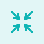 Breast reduction icon showing reduced breast volume